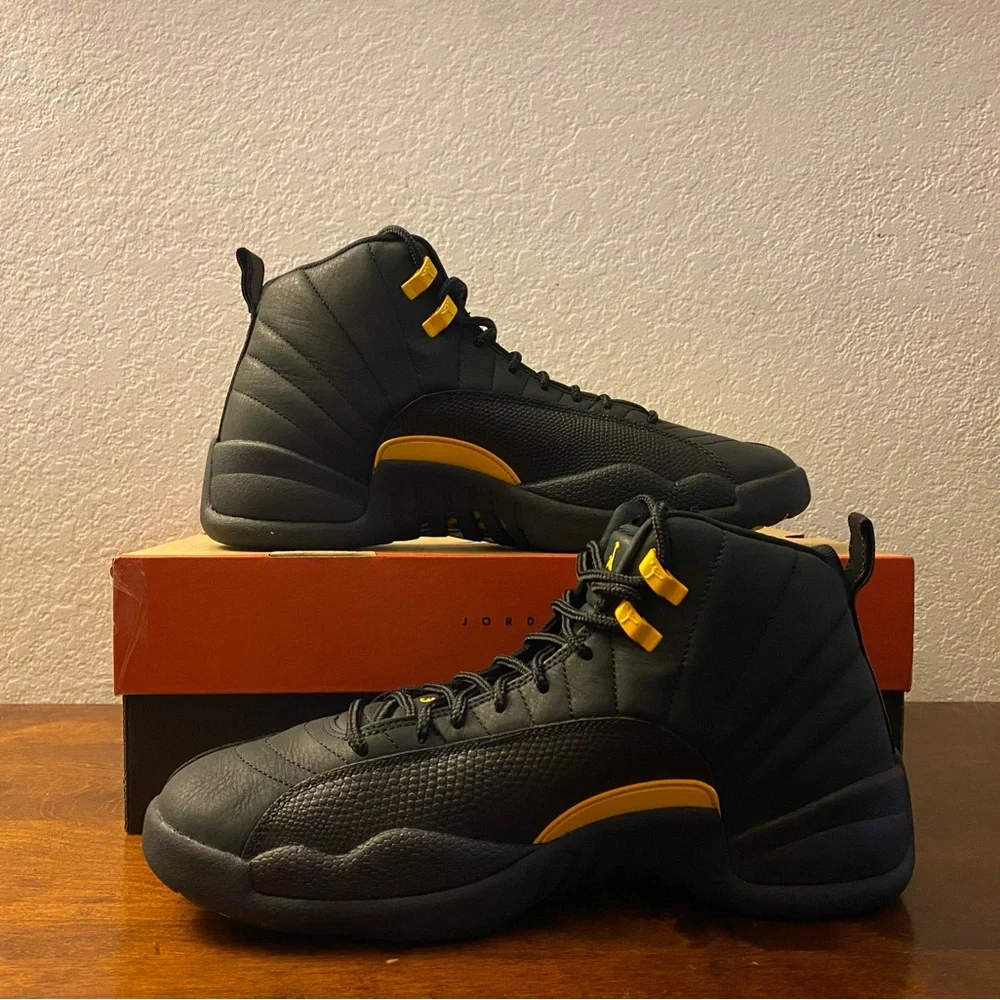Air Jordan 12 Retro Black Taxi Lifestyle Casual Shoes CT8013-071 Size 11.5_2